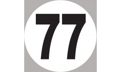 numéro 77 - 5x5cm - Sticker/autocollant