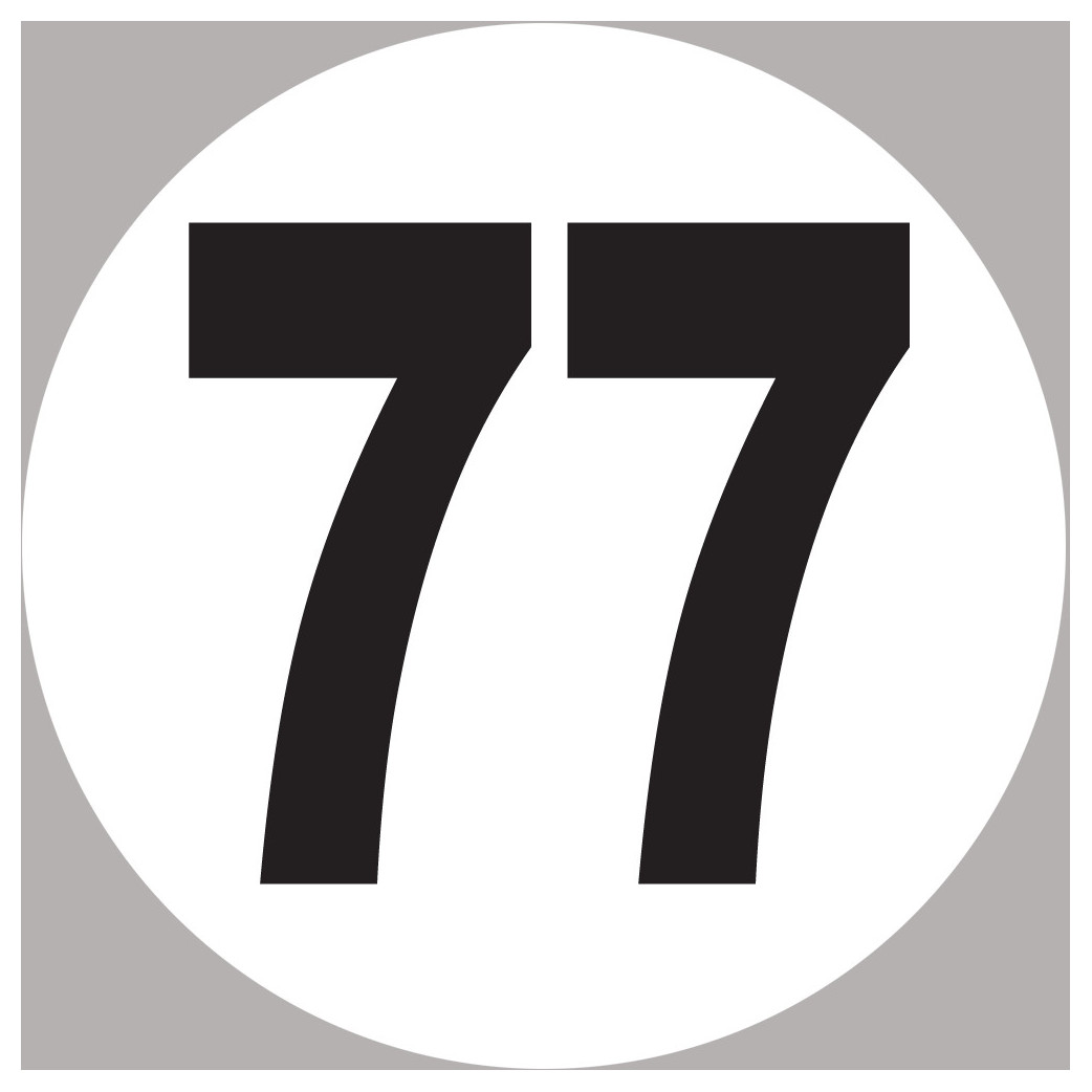 numéro 77 - 10x10cm - Sticker/autocollant