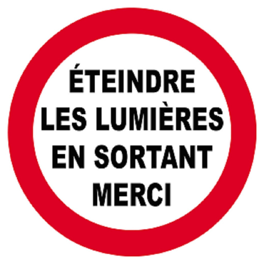 éteindre les lumières en sortant - 10cm - Sticker/autocollant