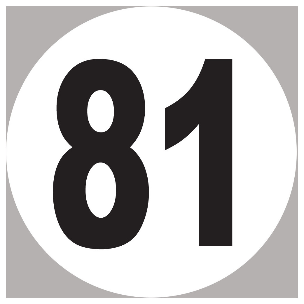 numéro 81 - 5x5cm - Sticker/autocollant