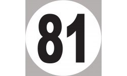 numéro 81 - 15x15cm - Sticker/autocollant