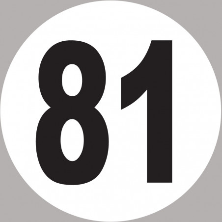 numéro 81 - 20x20cm - Sticker/autocollant numéro 81 - 20x20cm - Sticker/autocollant