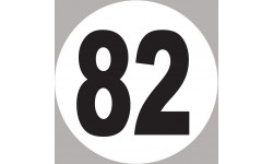 numéro 82 - 5x5cm - Sticker/autocollant