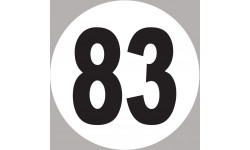 numéro 83 - 15x15cm - Sticker/autocollant