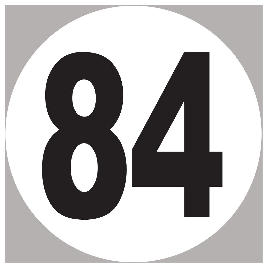 numéro 84 - 5x5cm - Sticker/autocollant