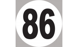 numéro 86 - 5x5cm - Sticker/autocollant