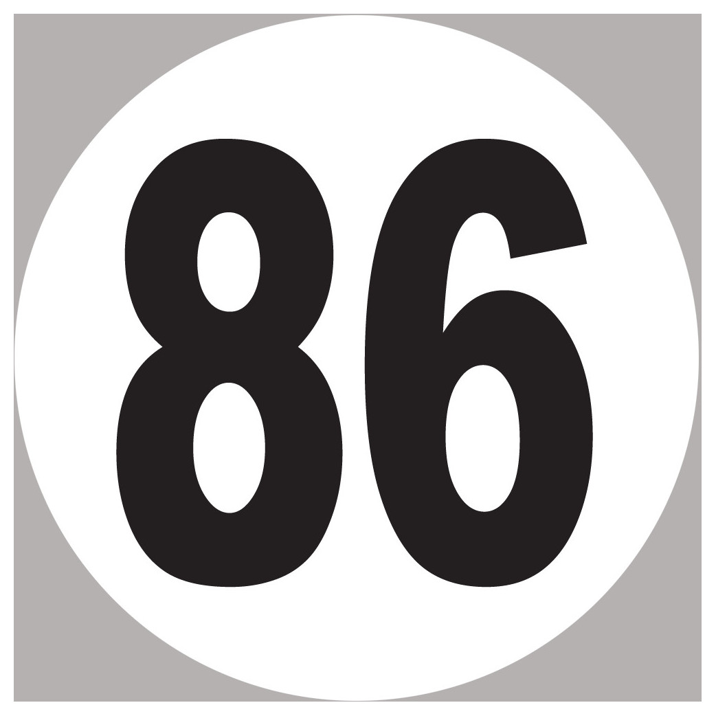 numéro 86 - 15x15cm - Sticker/autocollant