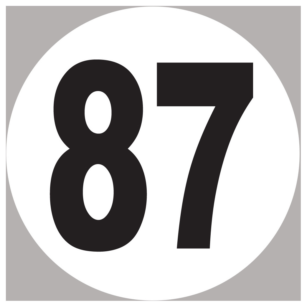 numéro 87 - 5x5cm - Sticker/autocollant