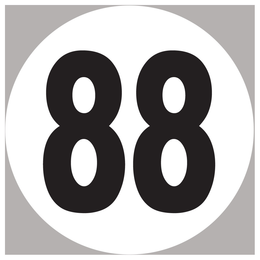 numéro 88 - 15x15cm - Sticker/autocollant