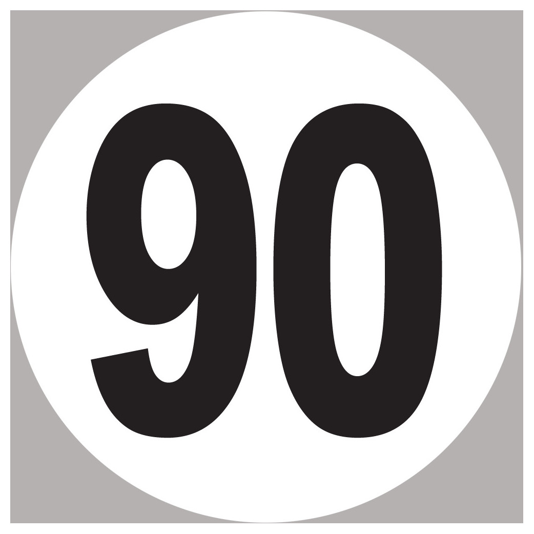 numéro 90 - 5x5cm - Sticker/autocollant