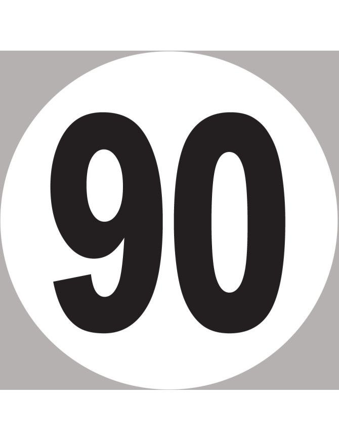 Autocollant Numéro 90 - 10x10cm - Sticker Décoratif Neuf Par Stickers-Express