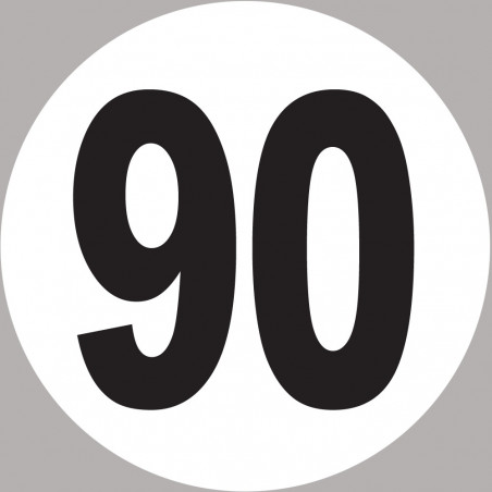 numéro 90 - 20x20cm - Sticker/autocollant numéro 90 - 20x20cm - Sticker/autocollant