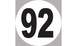 numéro 92 - 5x5cm - Sticker/autocollant
