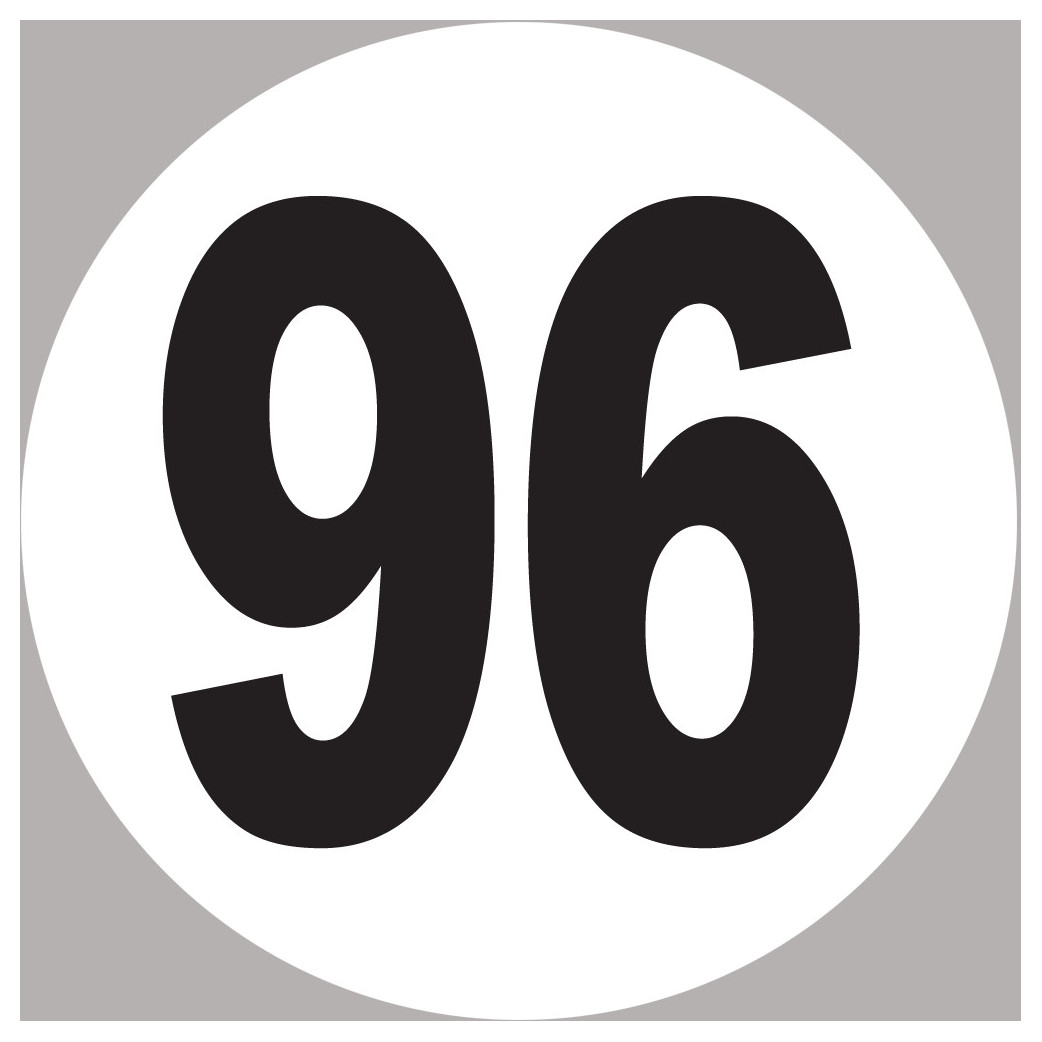 numéro 96 - 5x5cm - Sticker/autocollant