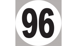 numéro 96 - 5x5cm - Sticker/autocollant