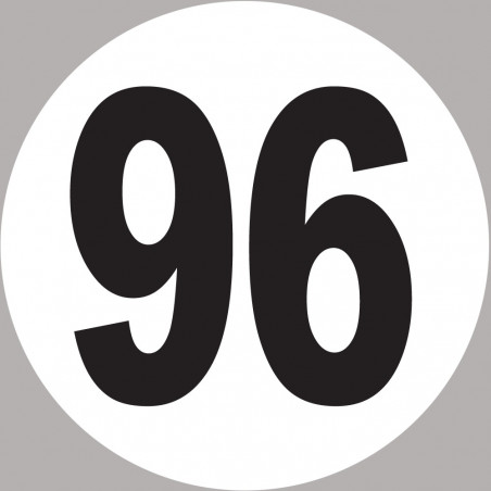 numéro 96 - 10x10cm - Sticker/autocollant numéro 96 - 10x10cm - Sticker/autocollant