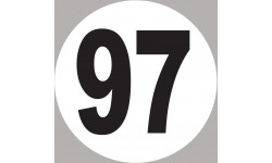 numéro 97 - 5x5cm - Sticker/autocollant