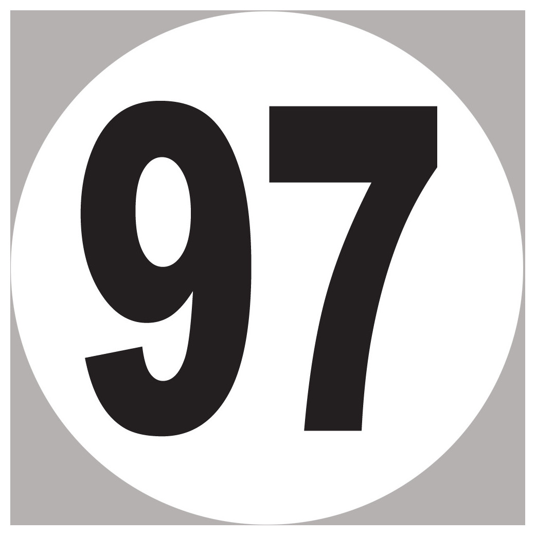 numéro 97 - 10x10cm - Sticker/autocollant