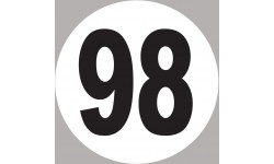 numéro 98 - 5x5cm - Sticker/autocollant