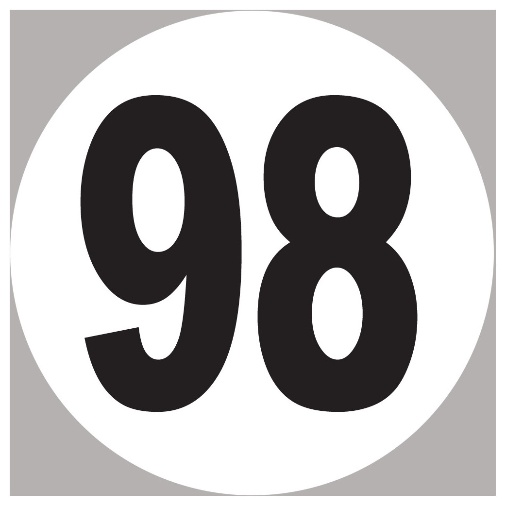 numéro 98 -10x10cm - Sticker/autocollant