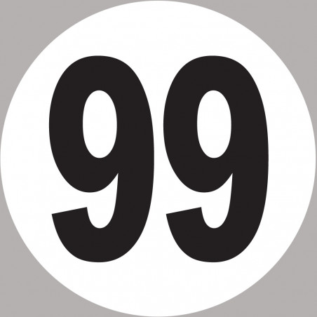 numéro 99 - 15x15cm - Sticker/autocollant numéro 99 - 15x15cm - Sticker/autocollant