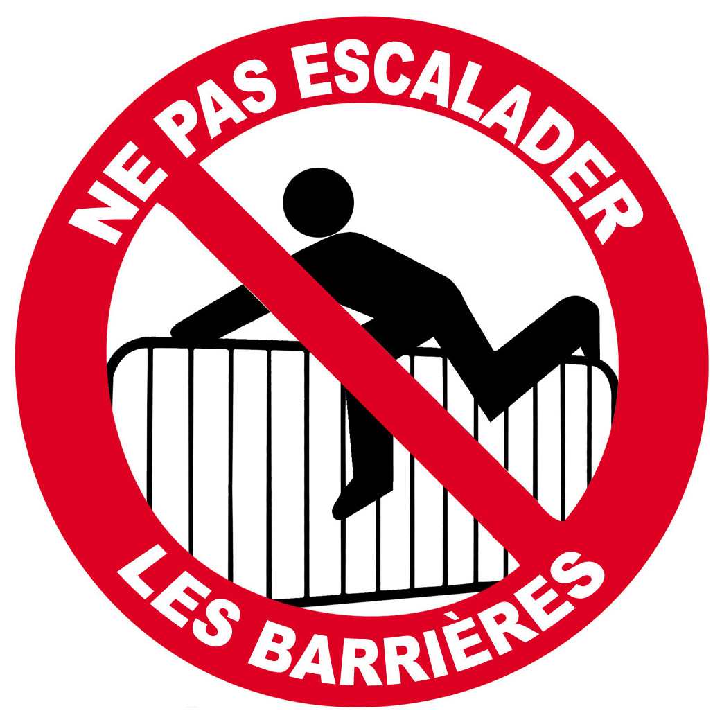 ne pas escalader les barrières - 20cm - Sticker/autocollant