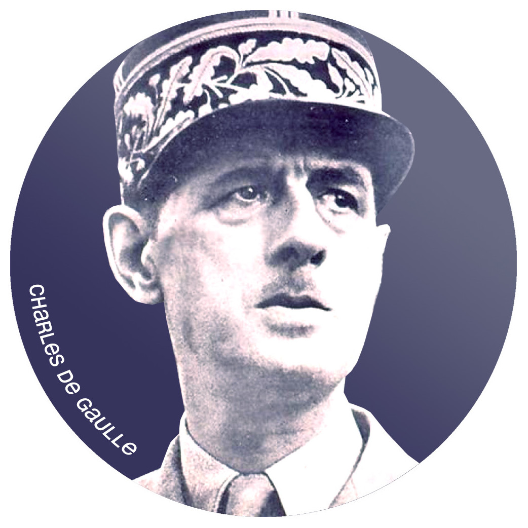 Charles de Gaulle (10x10cm) - Sticker/autocollant