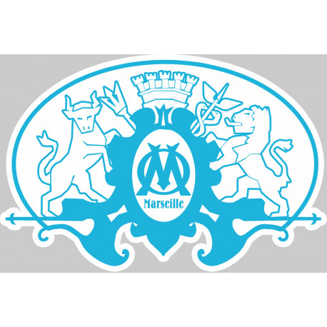 Blason Marseille - 10x6.6cm - Sticker/autocollant