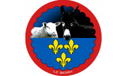 mouton Berrichon et L'âne grand noir du Berry - 10 cm - Sticker/autocollant