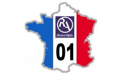 FRANCE 01 Rhône Alpes - 20x20cm - Sticker/autocollant