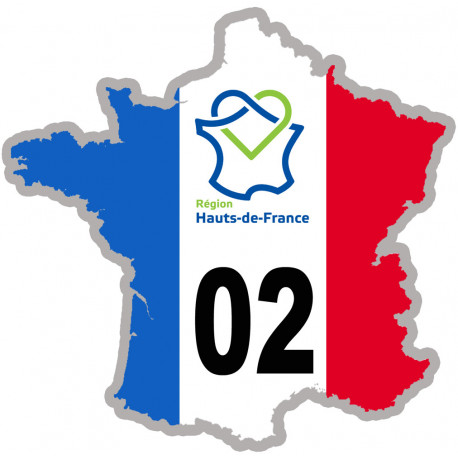 02 France région Hauts-de-France - 10x10cm - Sticker/autocollant