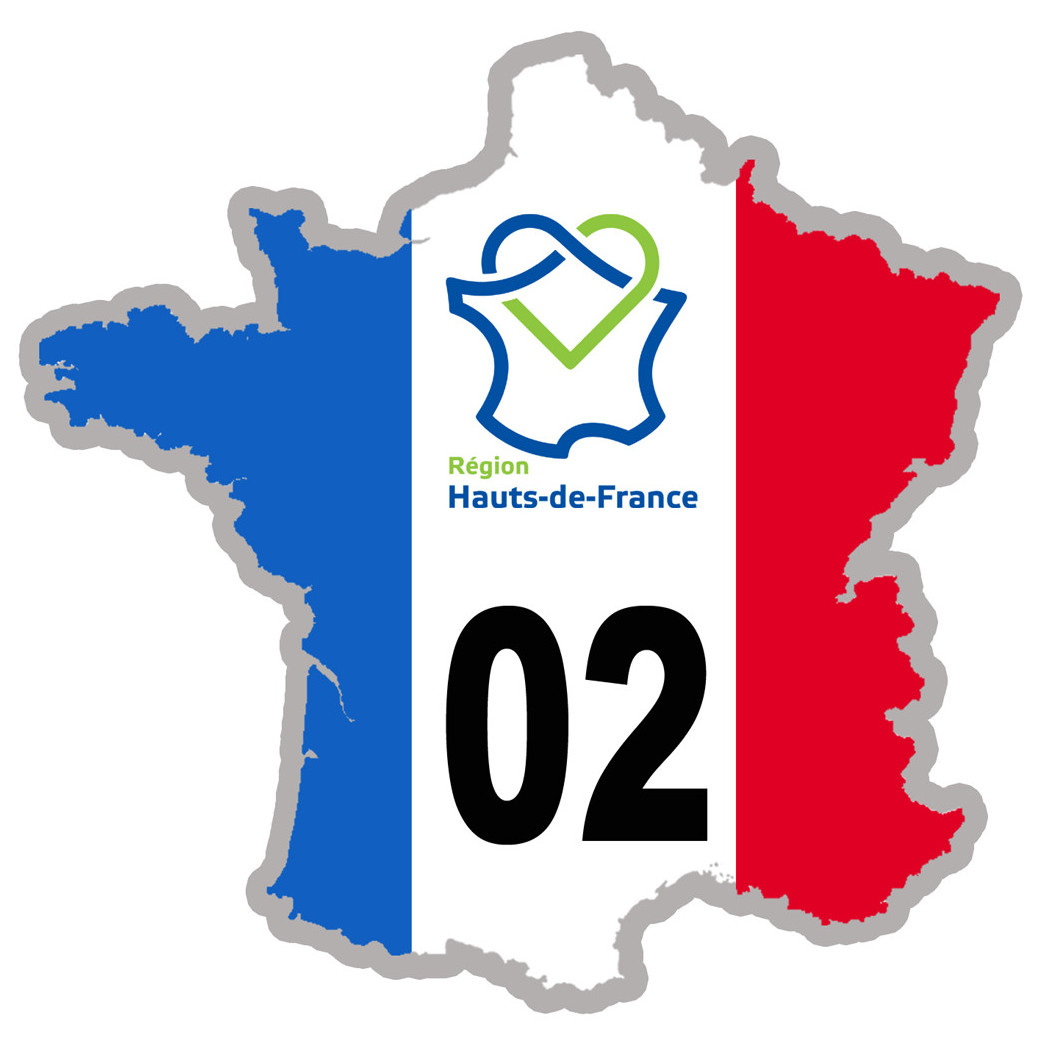 02 France Hauts-de-France - 5x5cm - Sticker/autocollant
