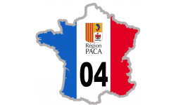 FRANCE 04 Région PACA - 10x10cm - Sticker/autocollant