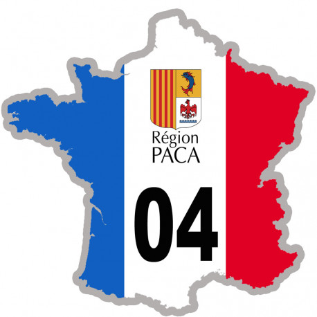 FRANCE 04 Région PACA - 15x15cm - Sticker/autocollant