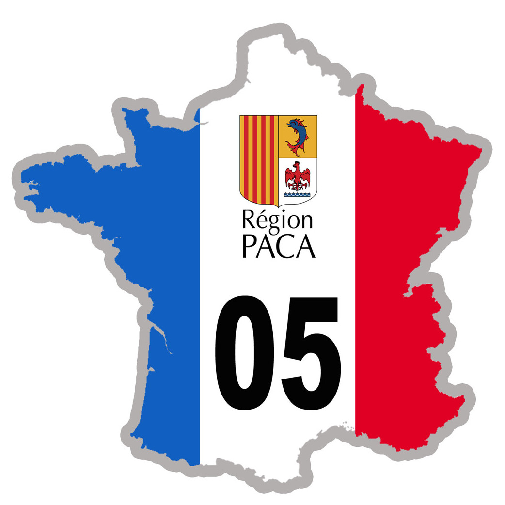 FRANCE 05 Région PACA - 20x20cm - Sticker/autocollant