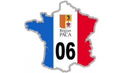 FRANCE 06 Région PACA - 10x10cm - Sticker/autocollant