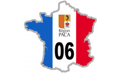 FRANCE 06 Région PACA - 20x20cm - Sticker/autocollant