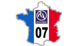 FRANCE 07 Région Rhône Alpes - 10x10cm - Sticker/autocollant