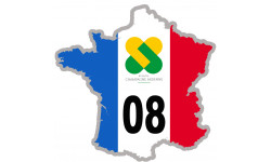 FRANCE 08 Région Champagne - 10x10cm - Sticker/autocollant