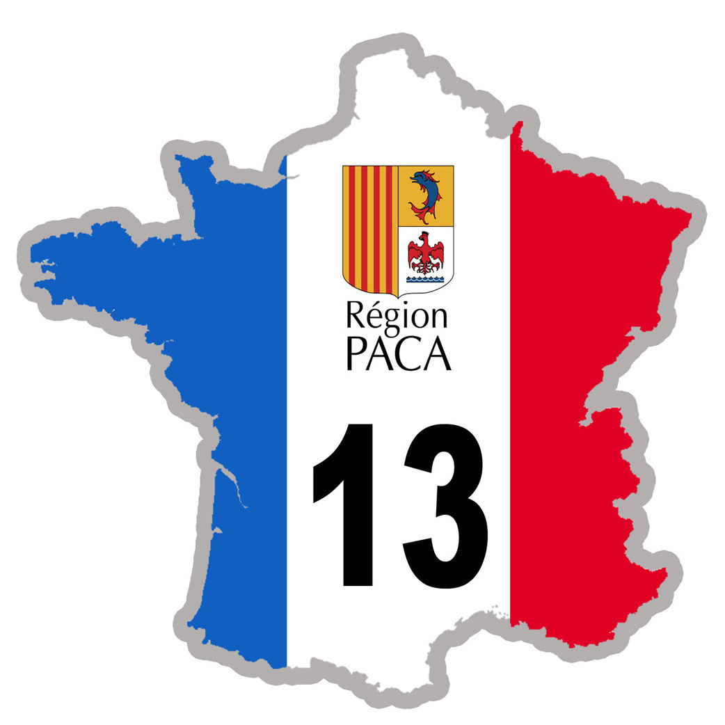 FRANCE 13 Région PACA - 5x5cm - Sticker/autocollant