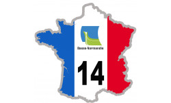 FRANCE 14 Normandie - 15x15cm - Sticker/autocollant