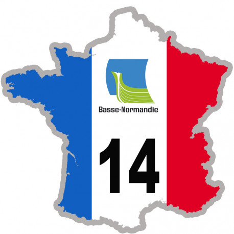 FRANCE 14 Normandie - 15x15cm - Sticker/autocollant