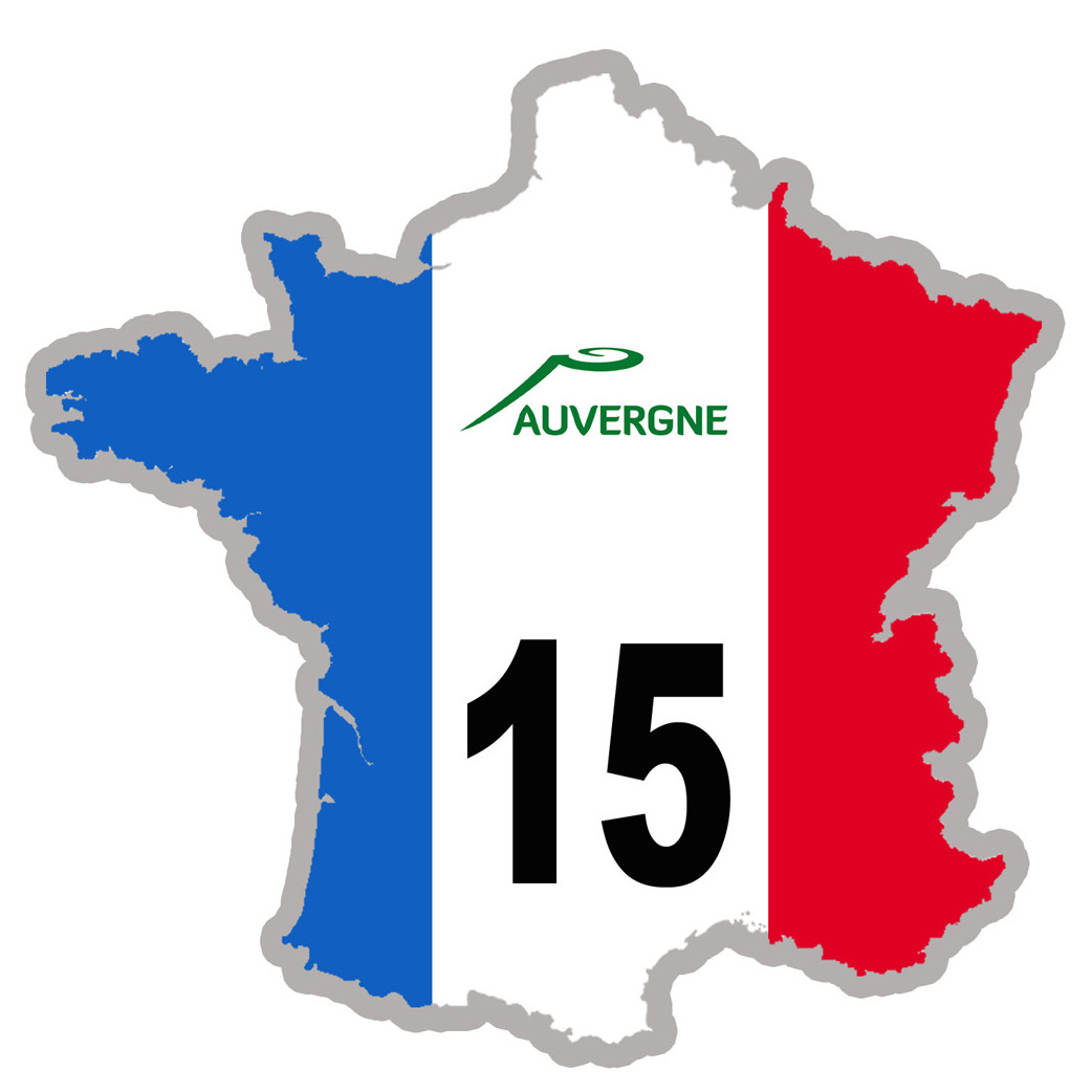 FRANCE 15 Auvergne - 5x5cm - Sticker/autocollant