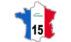 FRANCE 15 Auvergne - 5x5cm - Sticker/autocollant