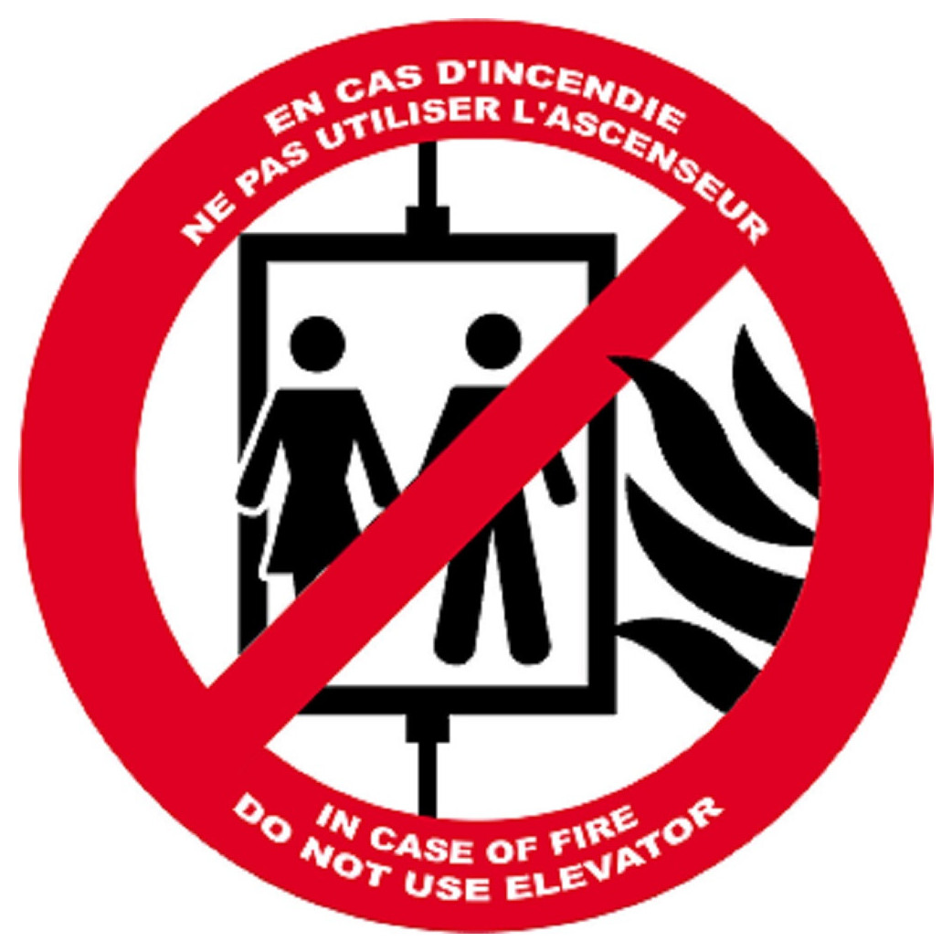 En cas d'incendie ne pas utiliser l'ascenceur - 5cm - Sticker/autocollant