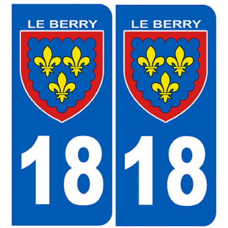 immatriculation Berry 18 (le Cher) - Sticker/autocollant