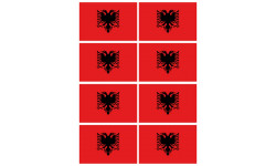 Drapeau Albanie (8 fois 9.5x6.3 cm) - Sticker/autocollant