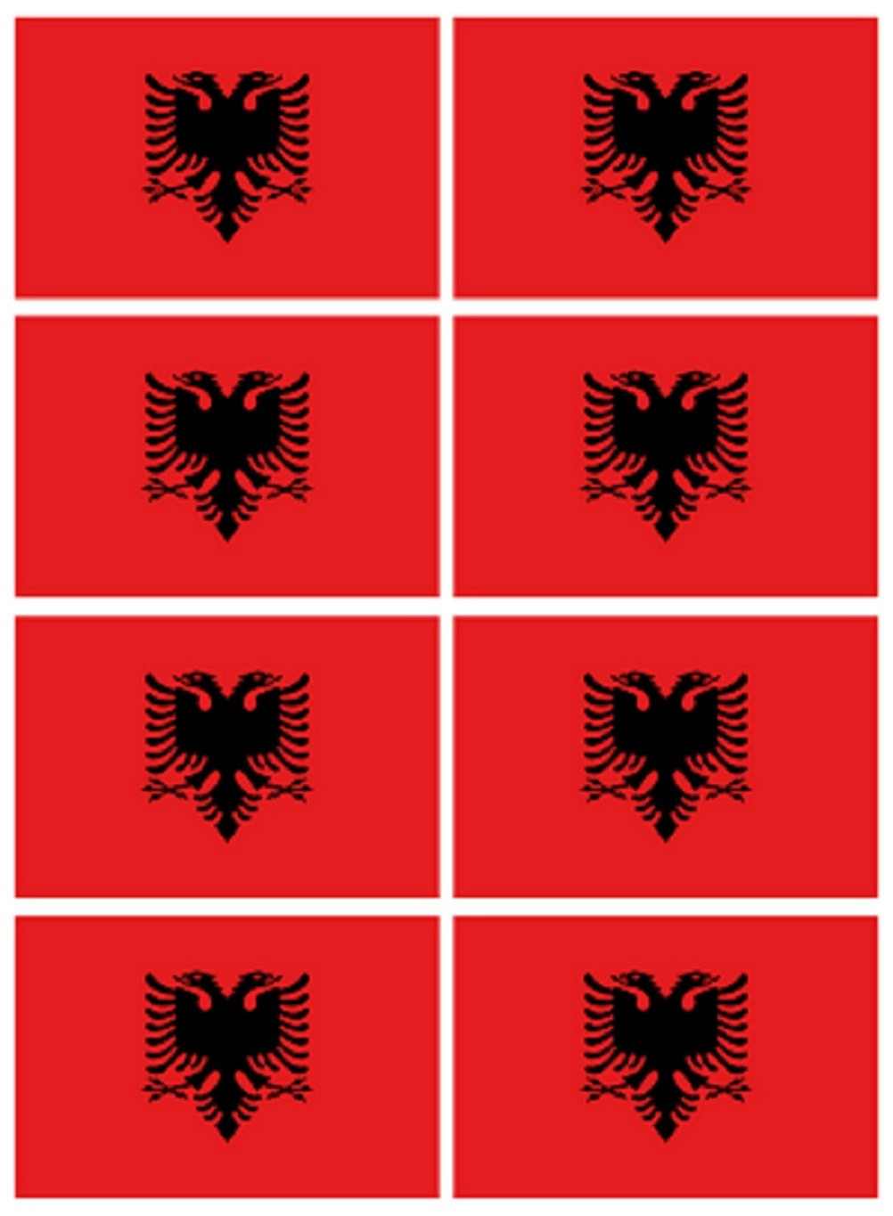 Drapeau Albanie (8 fois 9.5x6.3 cm) - Sticker/autocollant