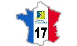 FRANCE 17 région Poitou Charente - 10x10cm - Sticker/autocollant