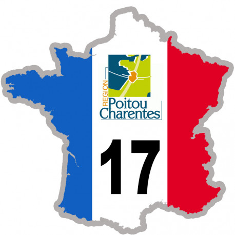 FRANCE 17 Poitou Charente - 10x10cm - Sticker/autocollant